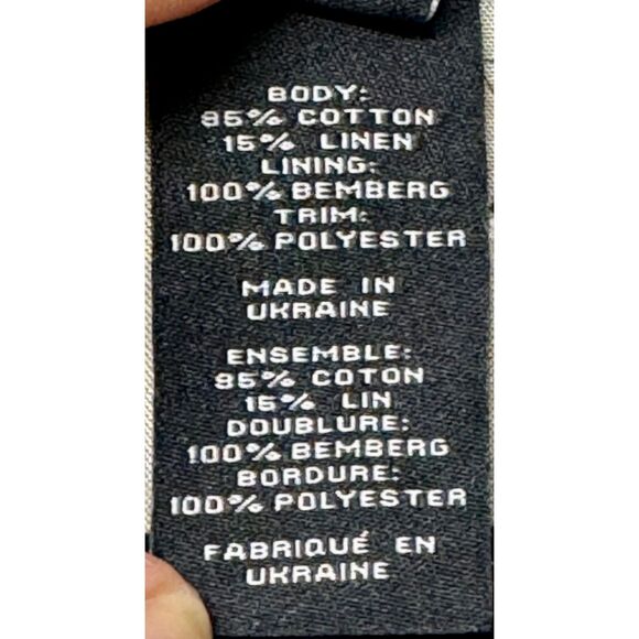 MARC BY MARC JACOBS Black/Ivory Linen Blend Zip Front Jacket, Sz L - Picture 12 of 13